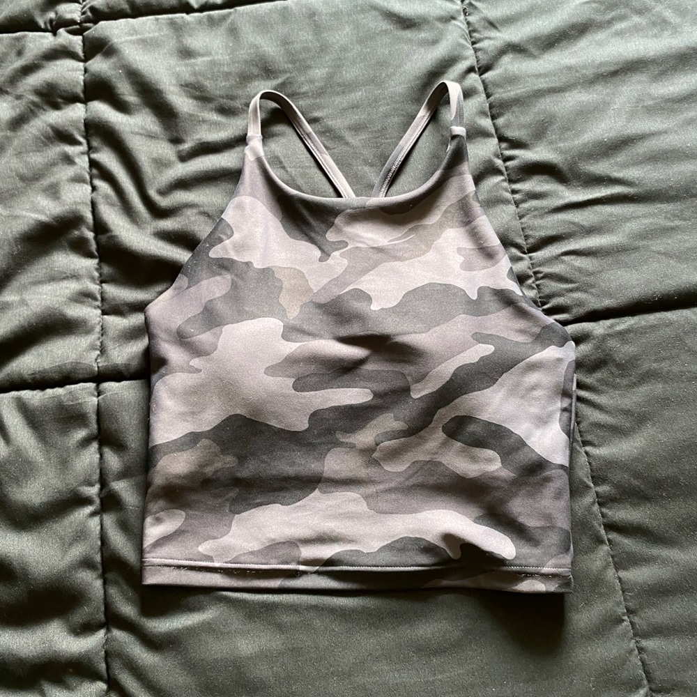 Cropped tank with built in bra